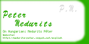 peter medurits business card