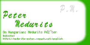 peter medurits business card